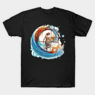 Fibonacci Sequence Into the Fibonacci Spiral Fibonacci Wave T-Shirt